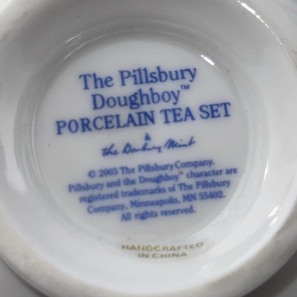 VTG 2003 The Pillsbury Doughboy Danbury Mint Porcelain Tea Set 5 pc Set - Picture 16 of 16